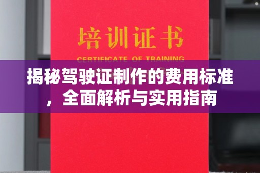 玉井揭秘驾驶证制作的费用标准，全面解析与实用指南