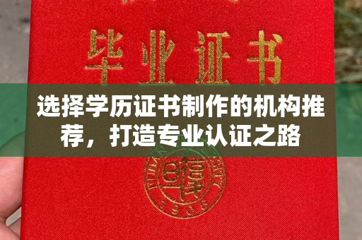 玉井选择学历证书制作的机构推荐，打造专业认证之路