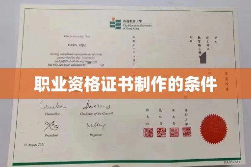玉井职业资格证书制作的条件