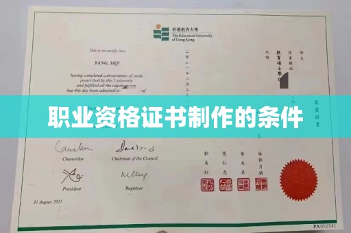 玉井职业资格证书制作的条件